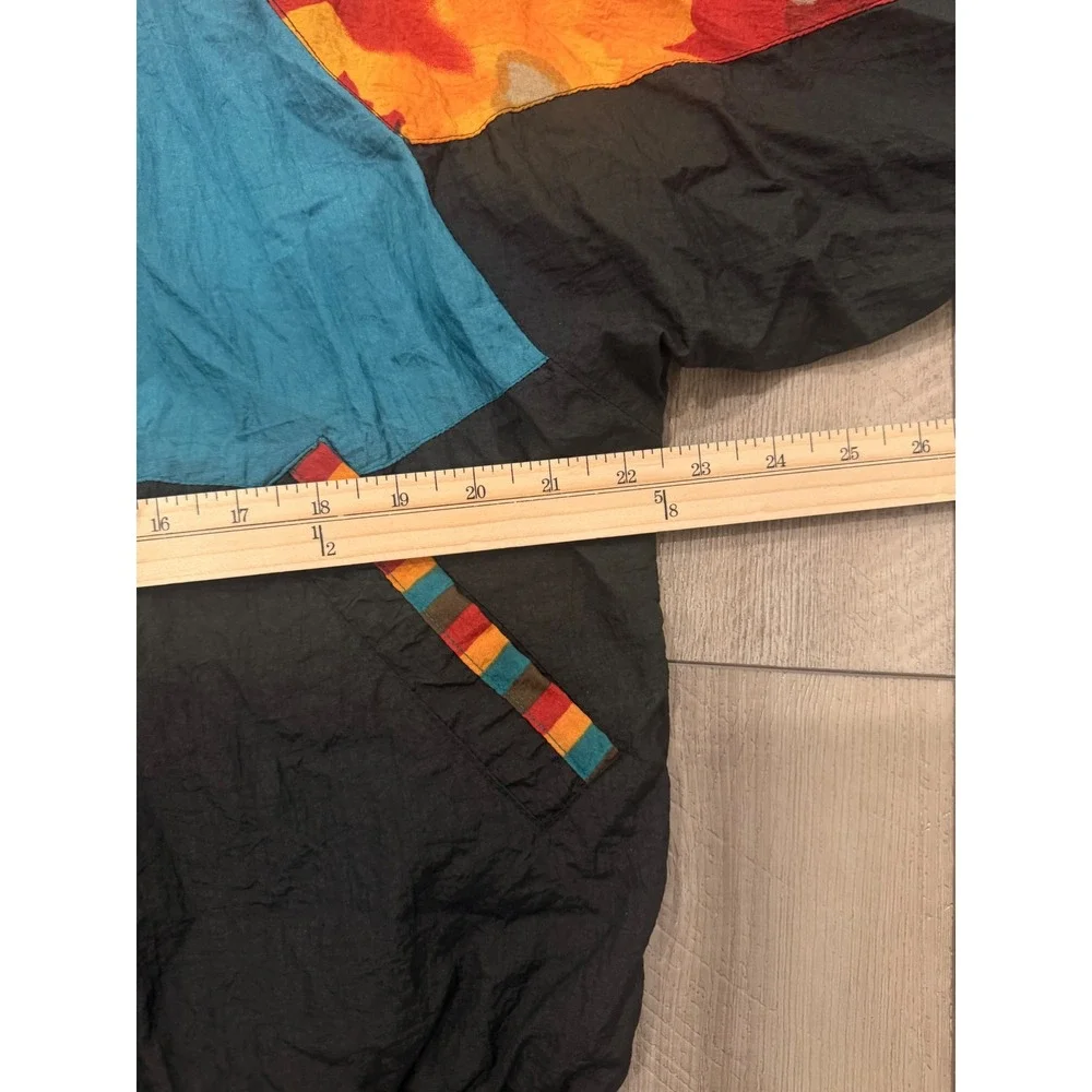 Vintage River Edge Sport Windbreaker Jacket Colorblock‎ Camo Teal Black PL